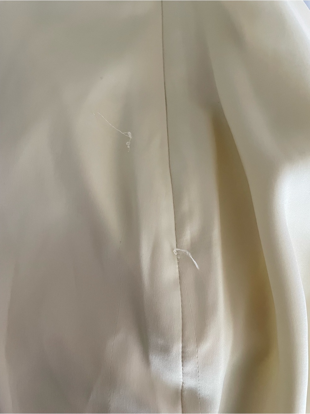 Studio LEXI Audrey High Neck Scarf Georgette Gown Dress Butter Cream US 4 Hemmed - Picture 10 of 11